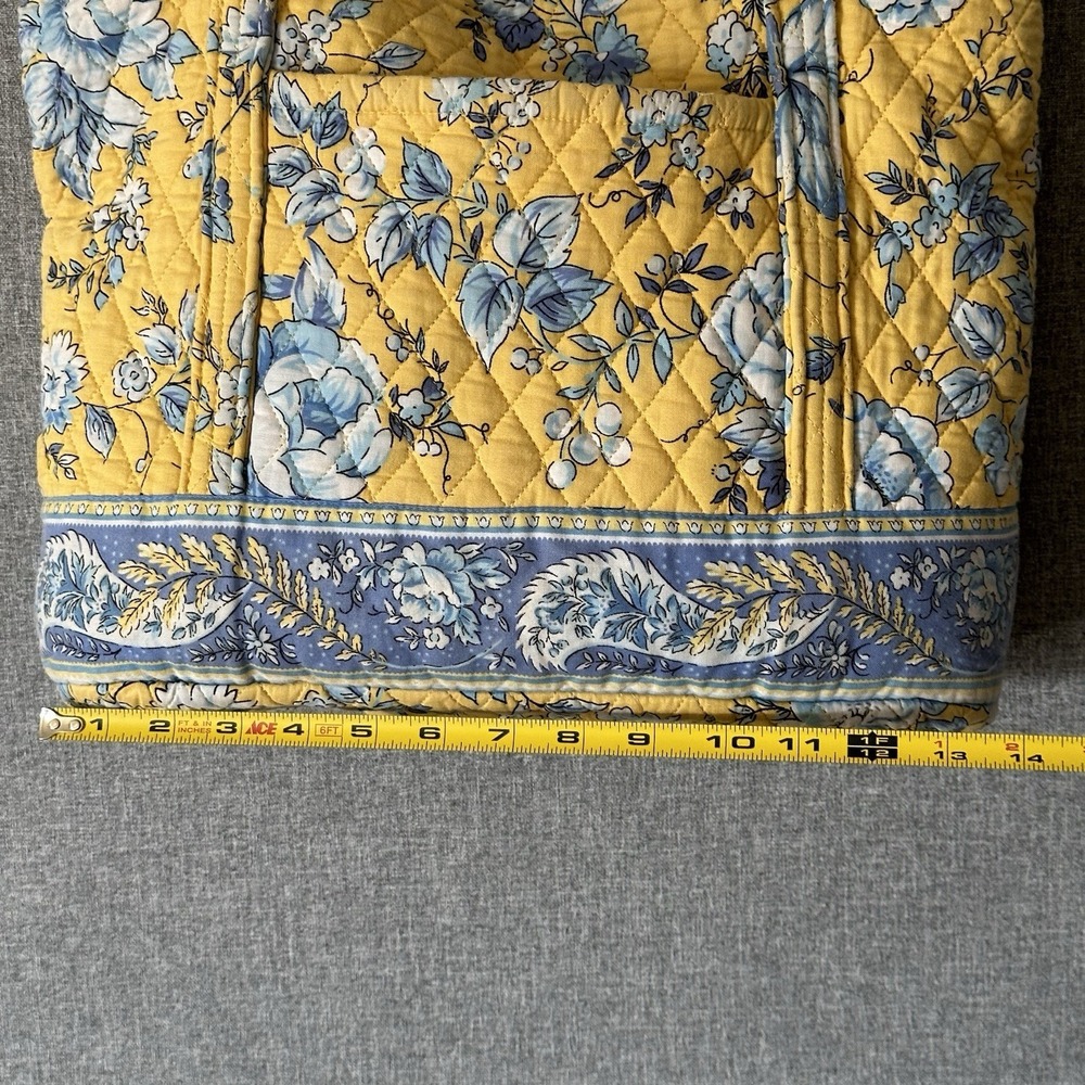 Quilted Keepers Bucket Tote Bag Quilted Yellow & Blue Floral - Picture 9 of 9